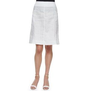 EILEEN FISHER LINEN KNEE LENGTH SKIRT W/ POCKETS S